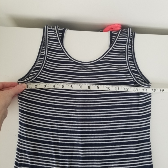 Lilly Pulitzer Jordyn Navy White Stripes Tank Midi Dress Cut Out Back Tassels M - Picture 10 of 12